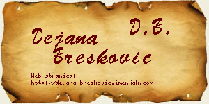Dejana Brešković vizit kartica